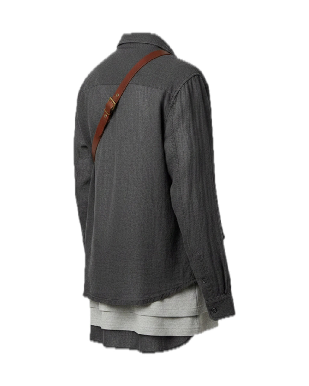 Shirt with Leather Trim