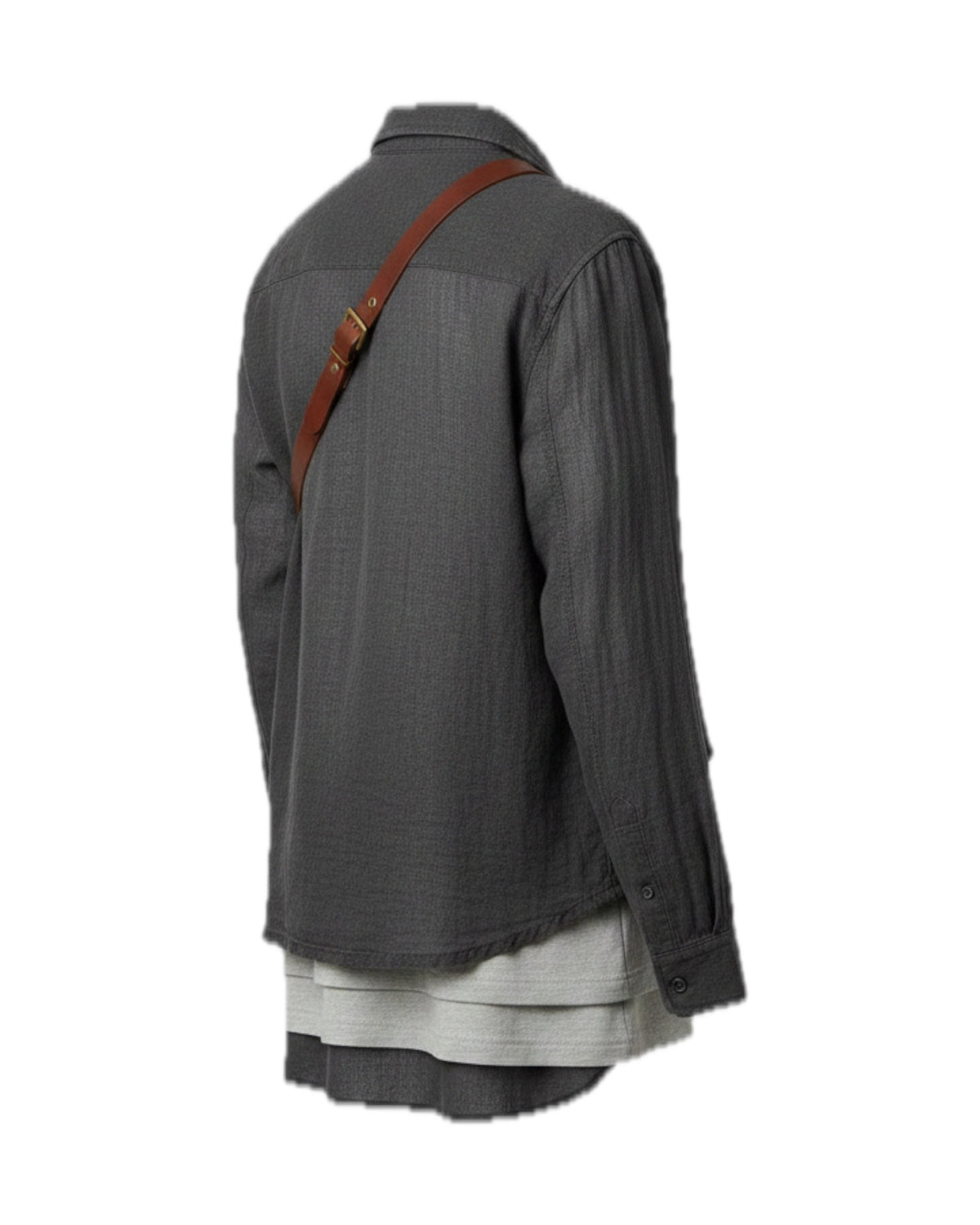 Shirt with Leather Trim